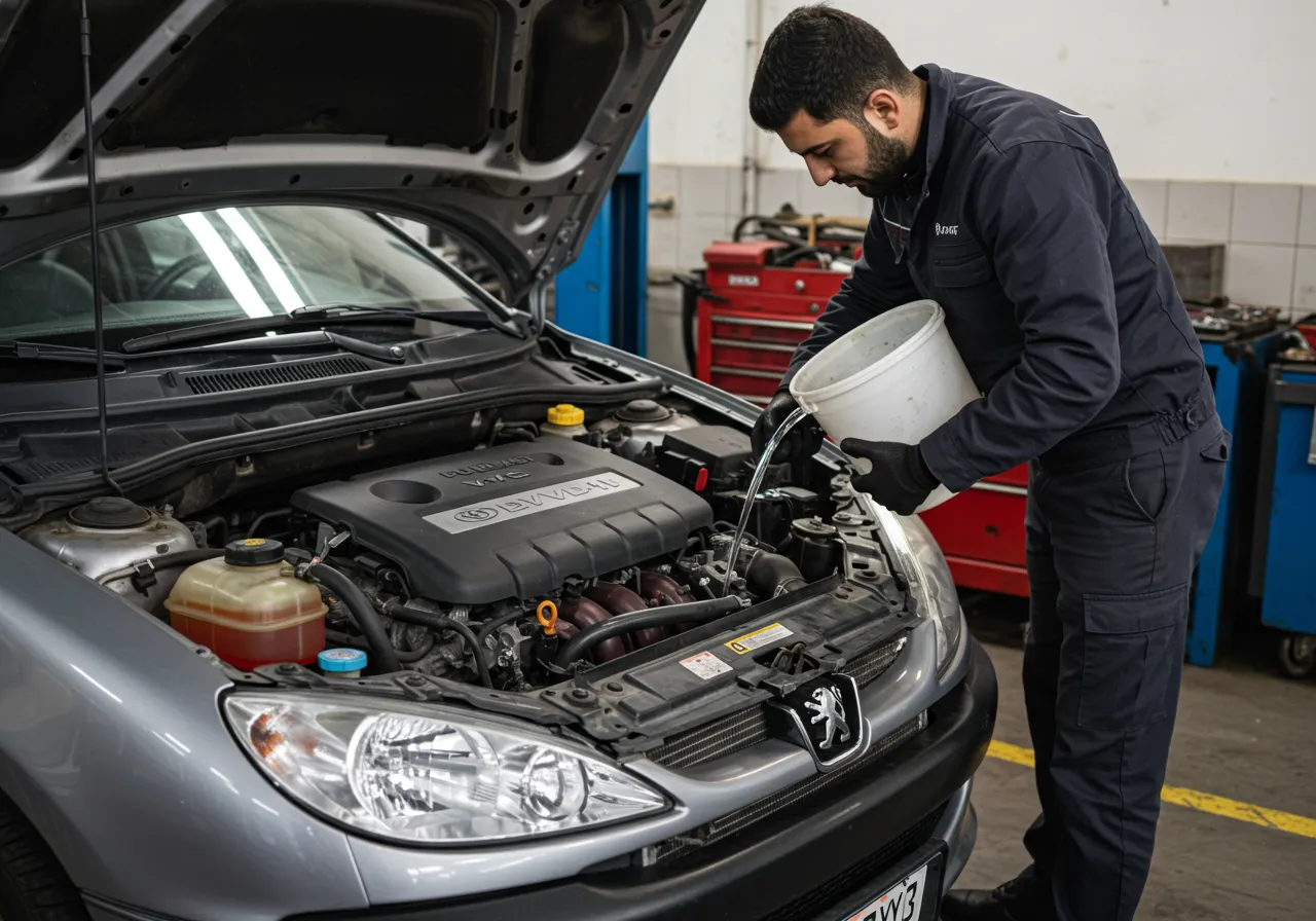 تعویض آب رادیاتور ۲۰۶